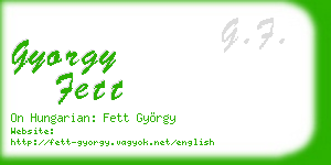 gyorgy fett business card